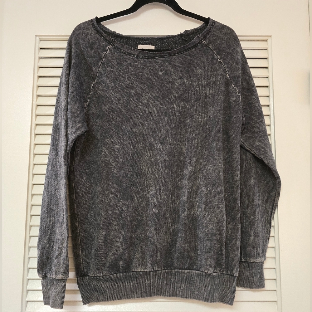Forever 21 - Grey Relaxed-Fit Distressed Long-Sleeve Lightweight Sweater Top